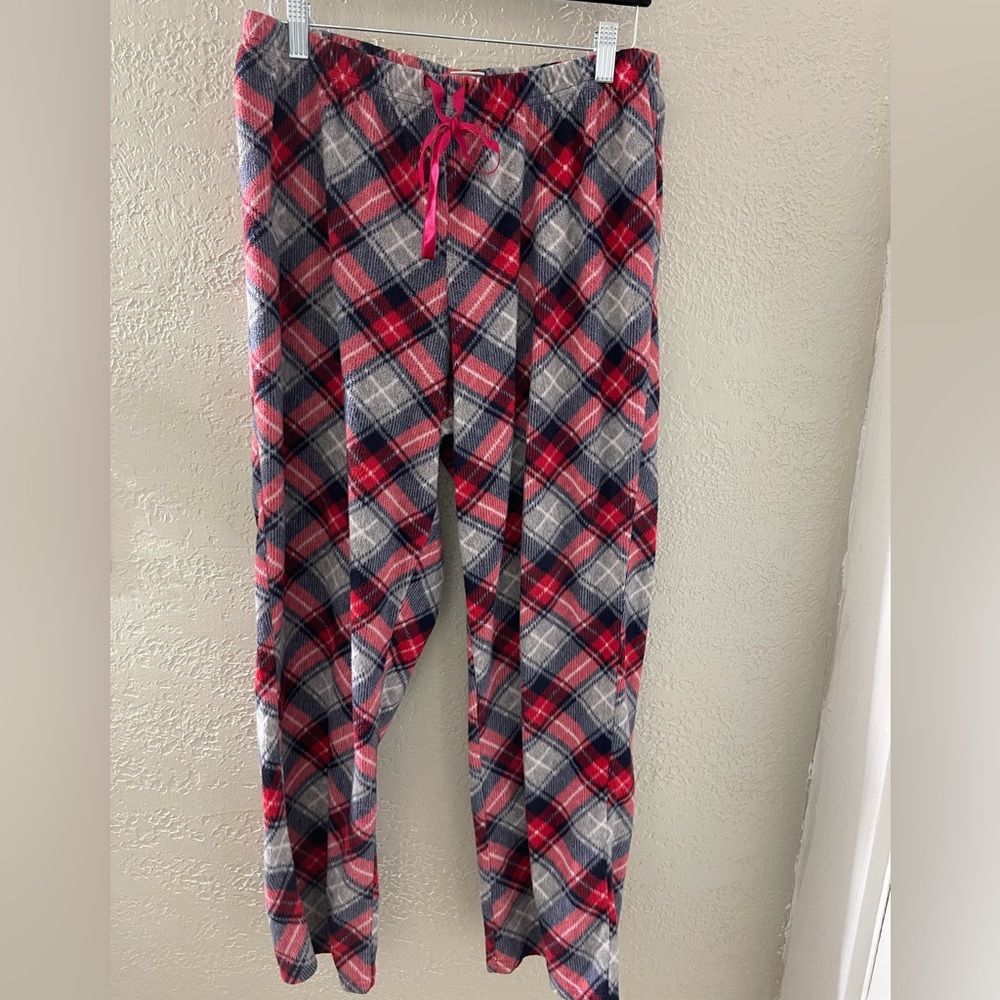 Croft & Barrow Cozy Soft Fleeceโ Plaid Lounge Pants with Drawstring Size Large